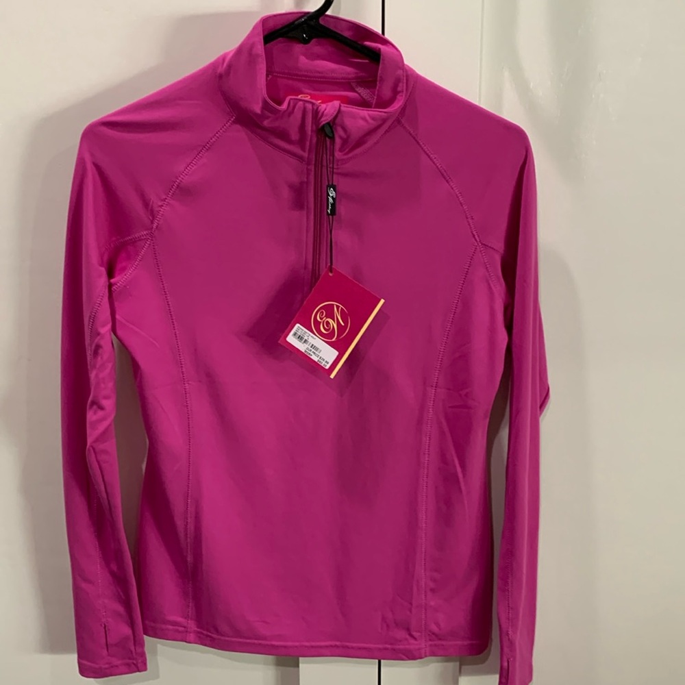 Pink pullover. Long sleeve with thumb holes. Golf. Edwin Watts lulu like